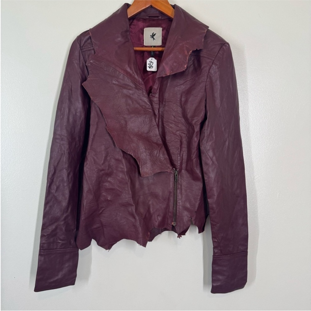 NEW One Teaspoon Purple Leather Jacket Size 10 XS/S